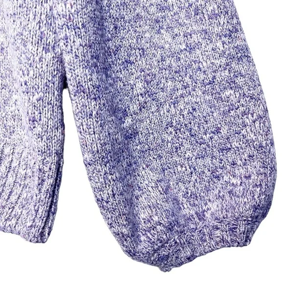 J. CREW NEW Puff Sleeve Crew Neck Sweater Size Medium in Lilac Ivory - Picture 8 of 15